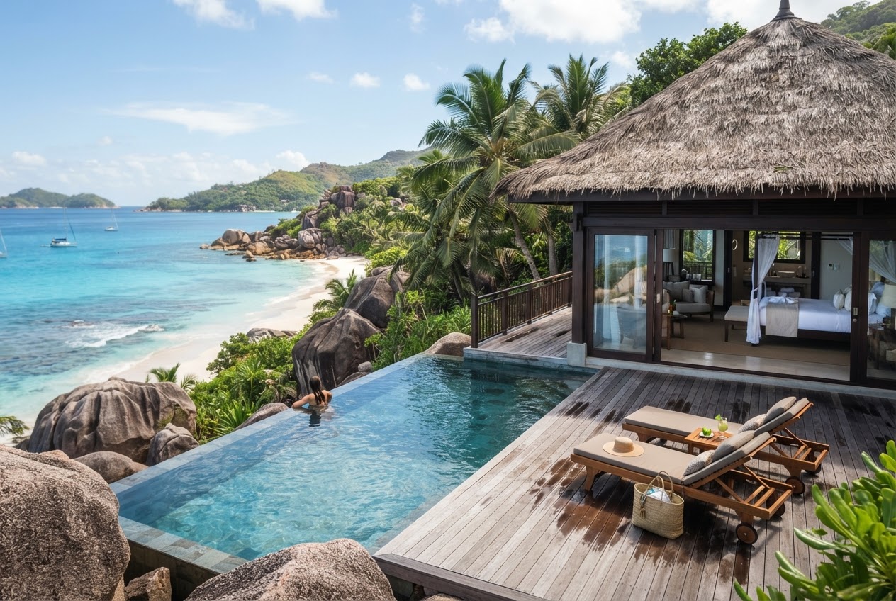 Illustrative Safari & Seychelles honeymoon scenery