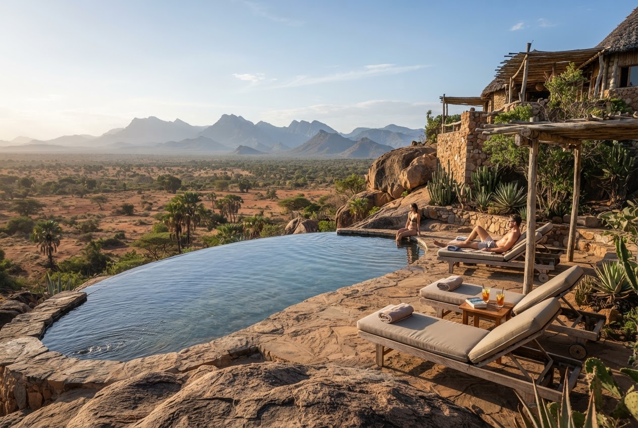 Sasaab suite overlooking the Ewaso Nyiro River in Samburu